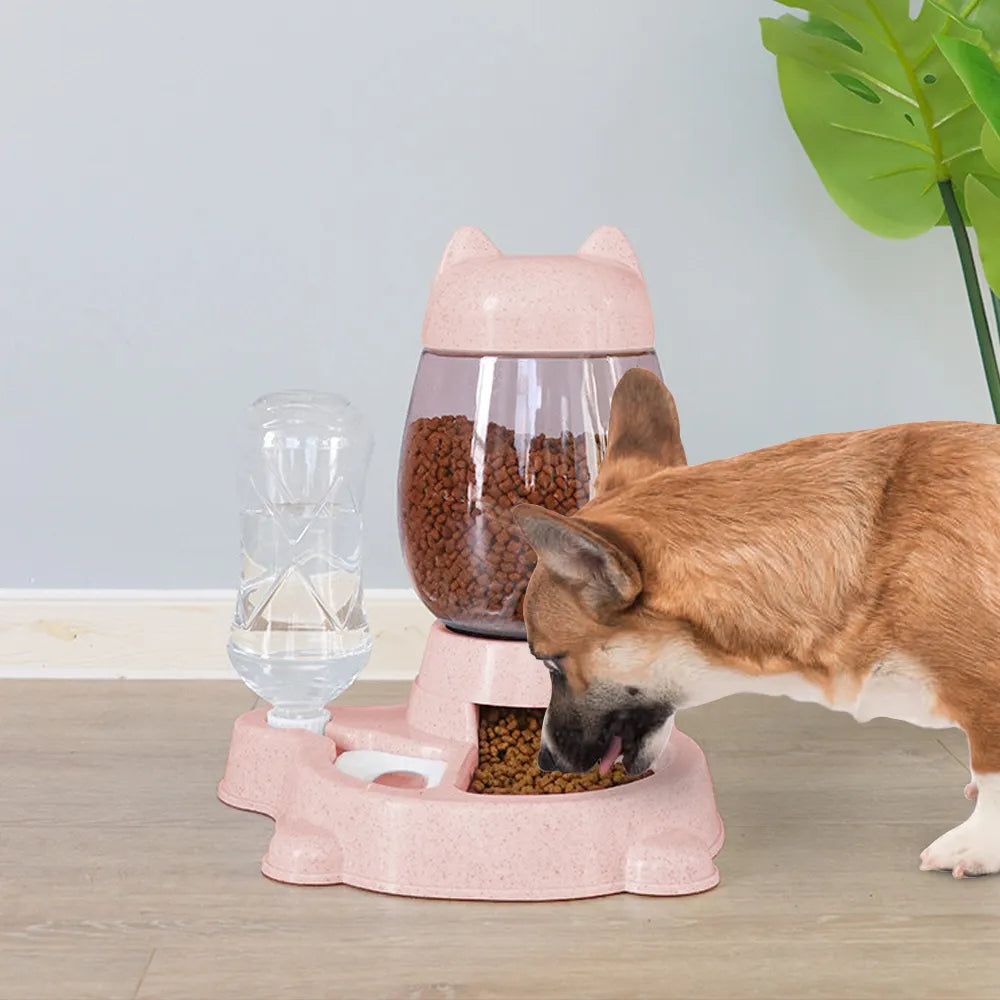 2 IN 1 Cat Water And Food Feeder Dispenser