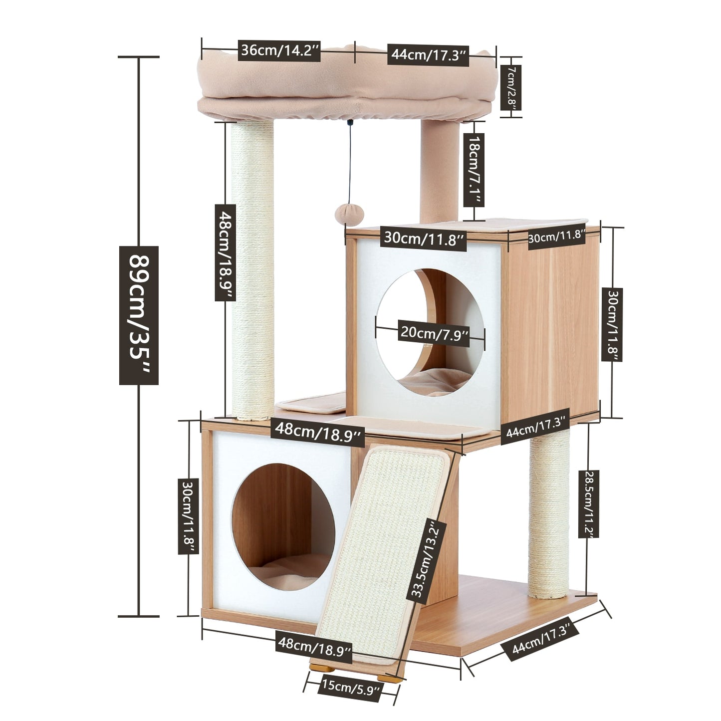 Multi Level Cat Tree Condo with Sisal Scratch Posts