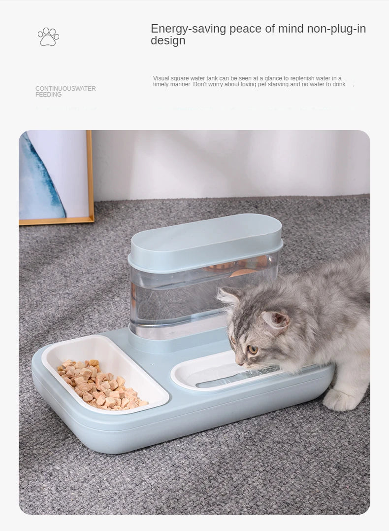 4 Style 1.5L Capacity Pet Feeder Bowls with Automatic Drinking Fountain