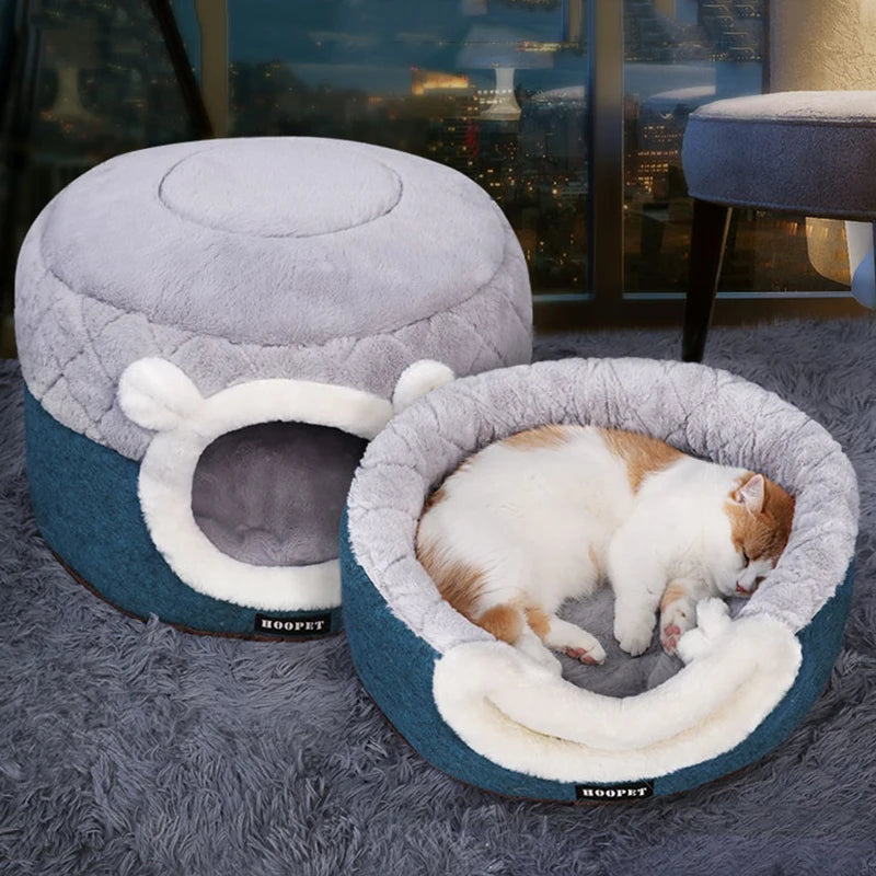 Plush Cozy Cat Bed House