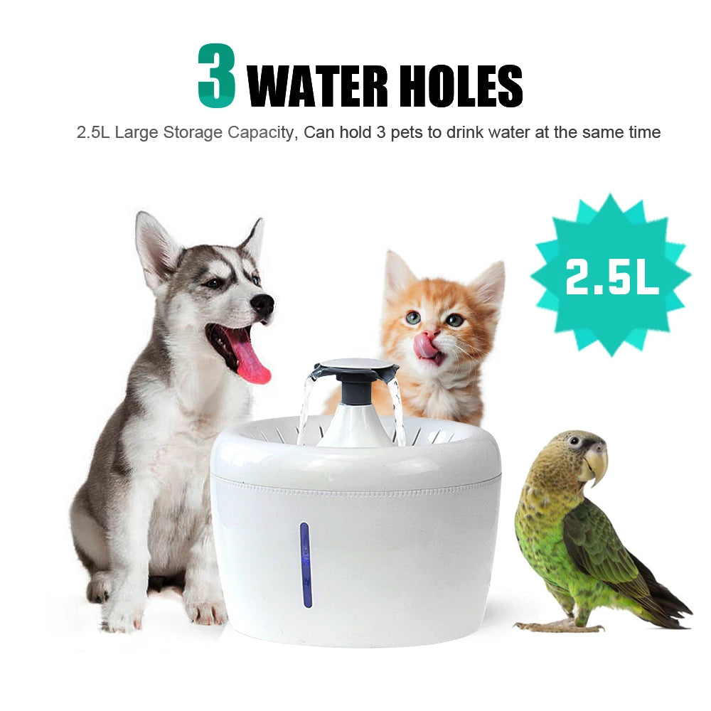 2.5L Automatic Cat Fountain Water Drinking Feeder Bowl Pet