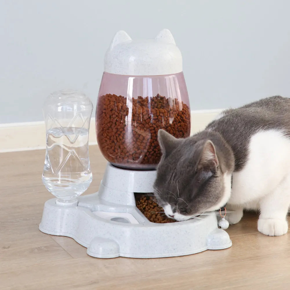 2 IN 1 Cat Water And Food Feeder Dispenser