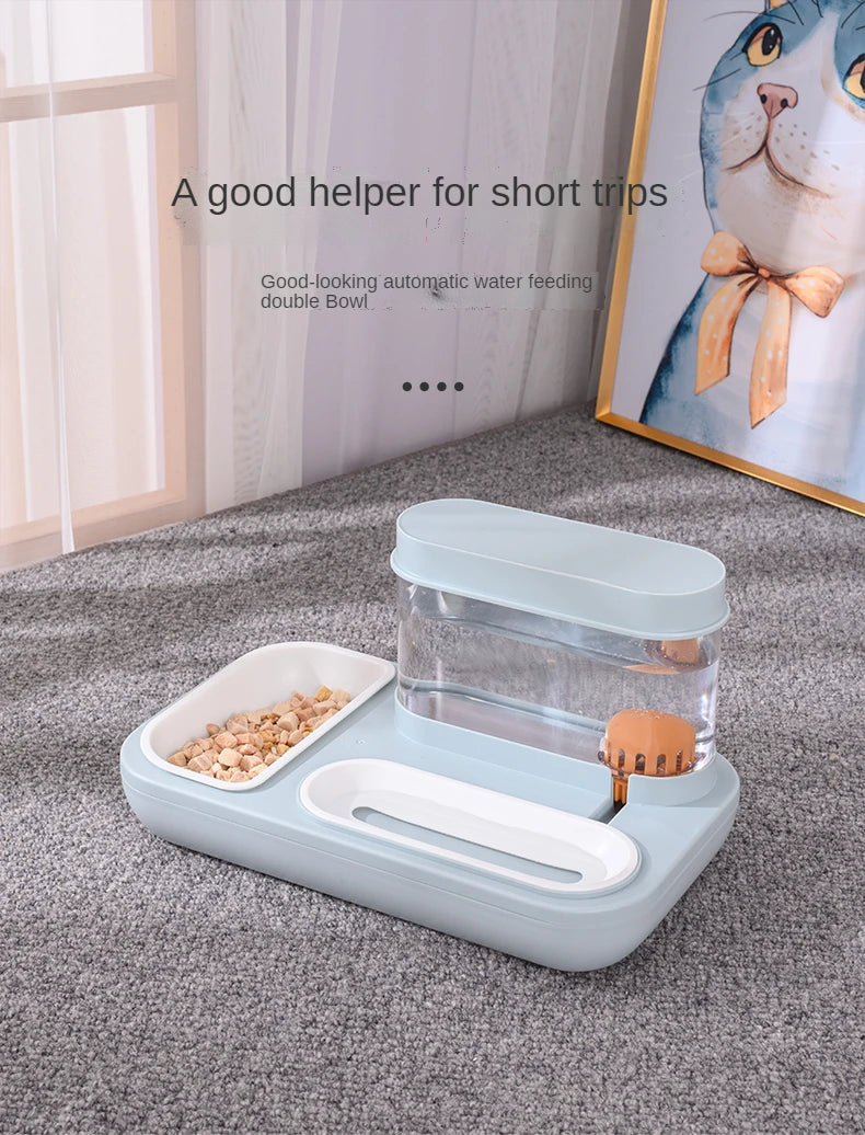 4 Style 1.5L Capacity Pet Feeder Bowls with Automatic Drinking Fountain