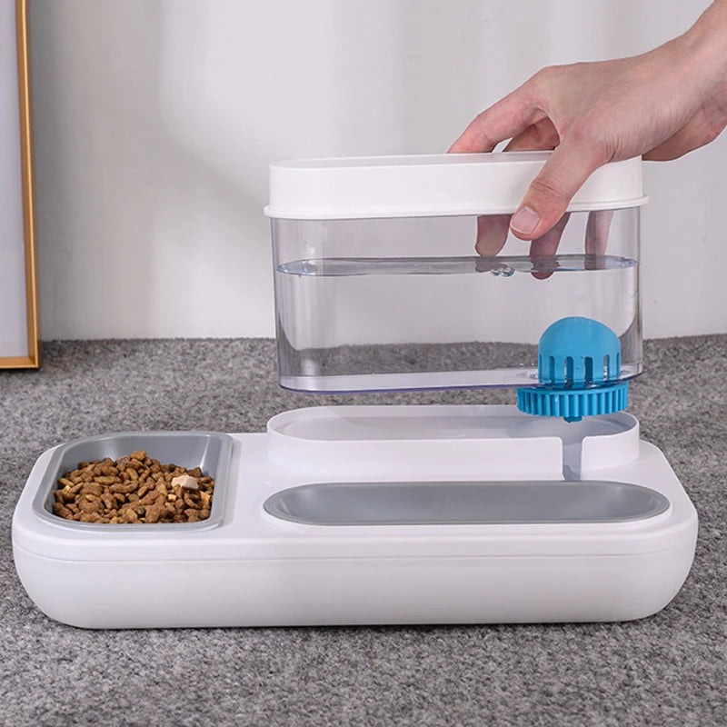 4 Style 1.5L Capacity Pet Feeder Bowls with Automatic Drinking Fountain