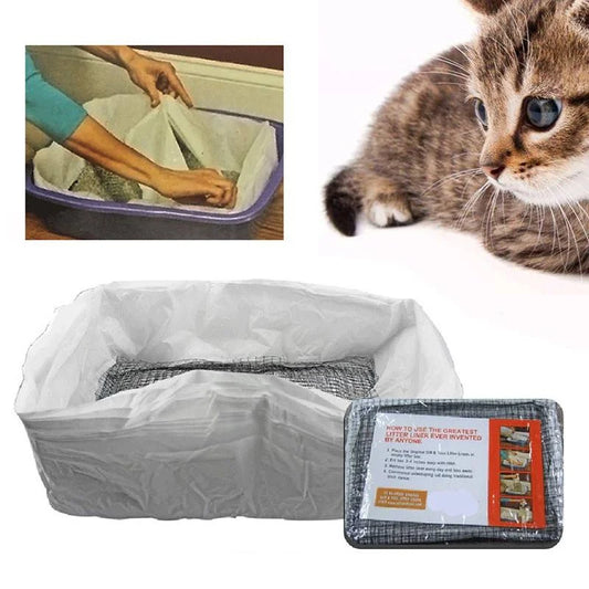 Reusable Cat Feces Filters - 10pcs Elastic Pet Excrement Liners for a Hygienic Litter Box Experience