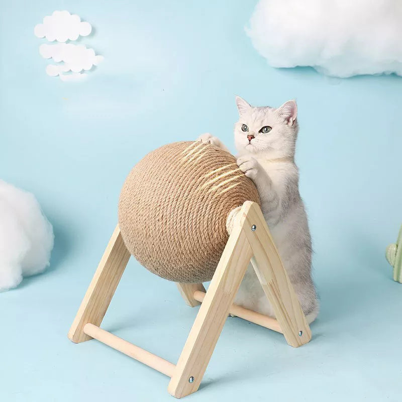 Sisal Rope Cat Scratching Ball Toy - Interactive Kitten Toy for Paw Grinding and Scratching