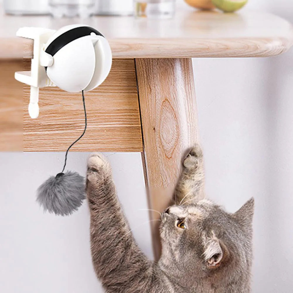 Amusing Electric Cat Toy: Interactive Flutter Rotating Ball with Lifting Feature