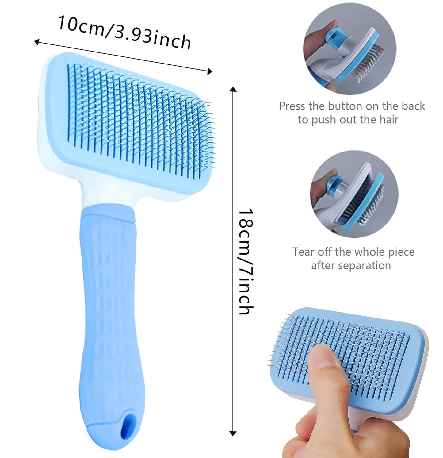 Pet Grooming Comb: Effective Dog and Cat Hair Remover Brush for Long-Haired Pets