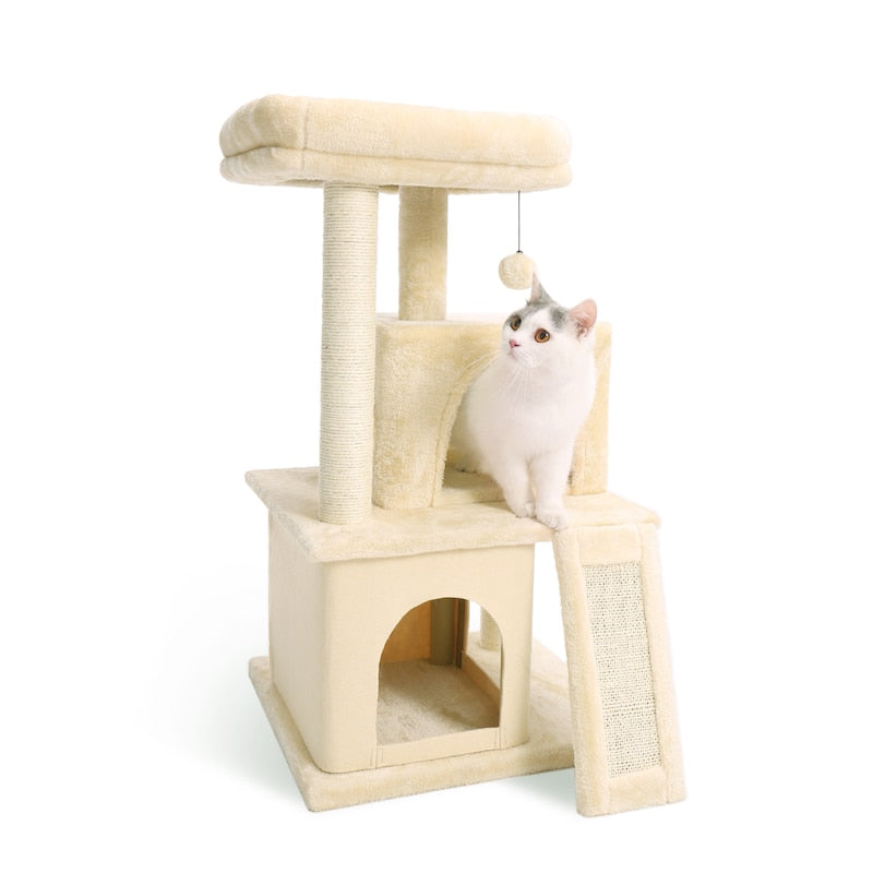 Multi Level Cat Tree Condo with Sisal Scratch Posts