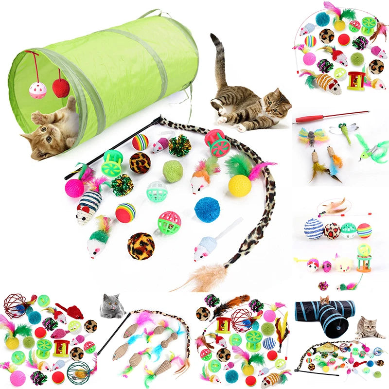 Mouse-Shaped Cat Toys Bundle: 21-Piece Set for Playful Kittens - Cat Channel, Funny Cat Stick, Mouse Supplies, New Pet Toy Value Bundle