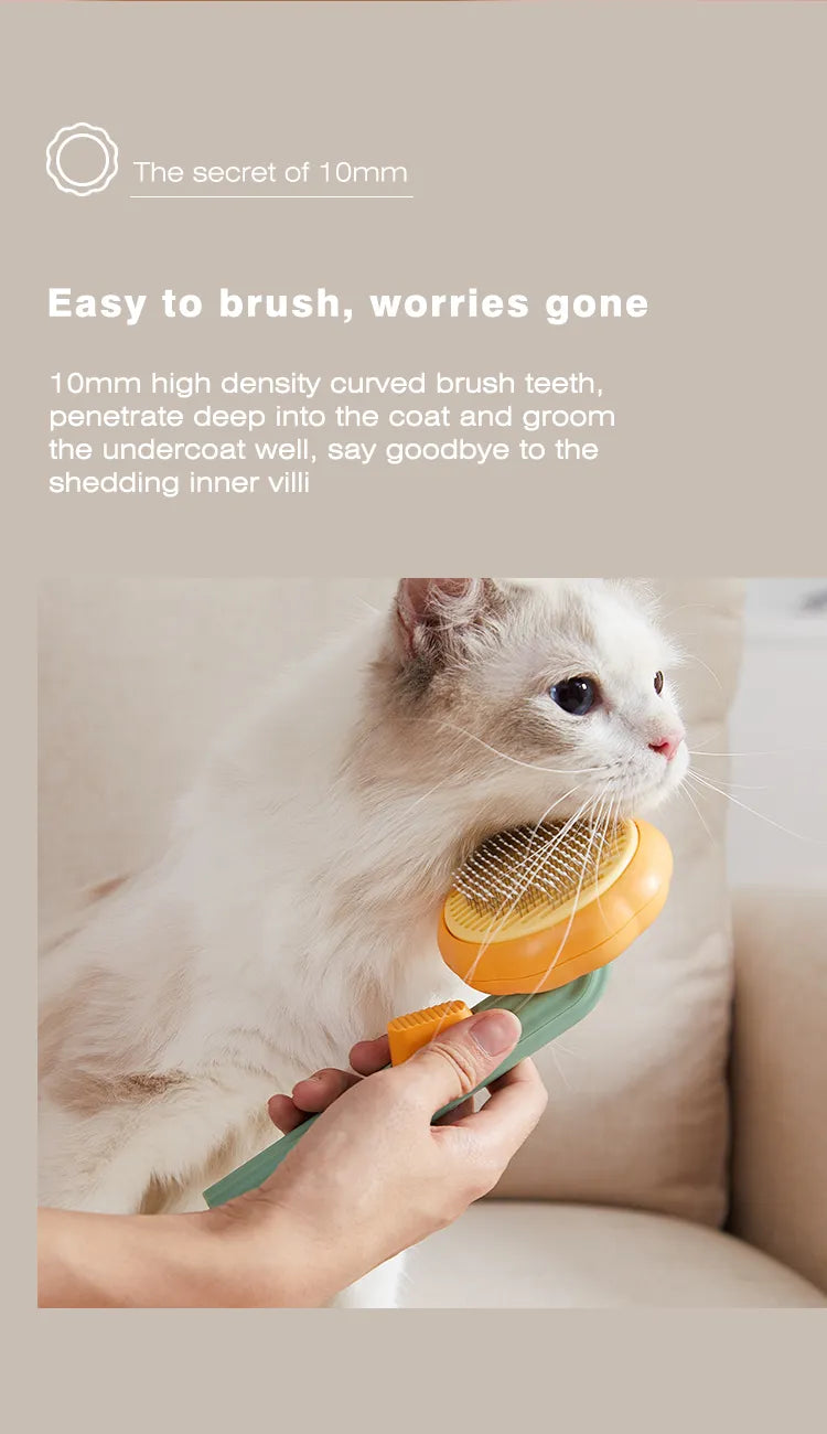 Pumpkin Pet Brush - Self-Cleaning Slicker Brush for Dogs and Cats