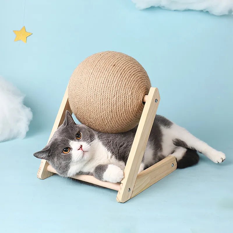 Sisal Rope Cat Scratching Ball Toy - Interactive Kitten Toy for Paw Grinding and Scratching