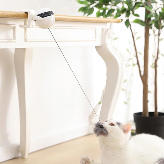 Amusing Electric Cat Toy: Interactive Flutter Rotating Ball with Lifting Feature