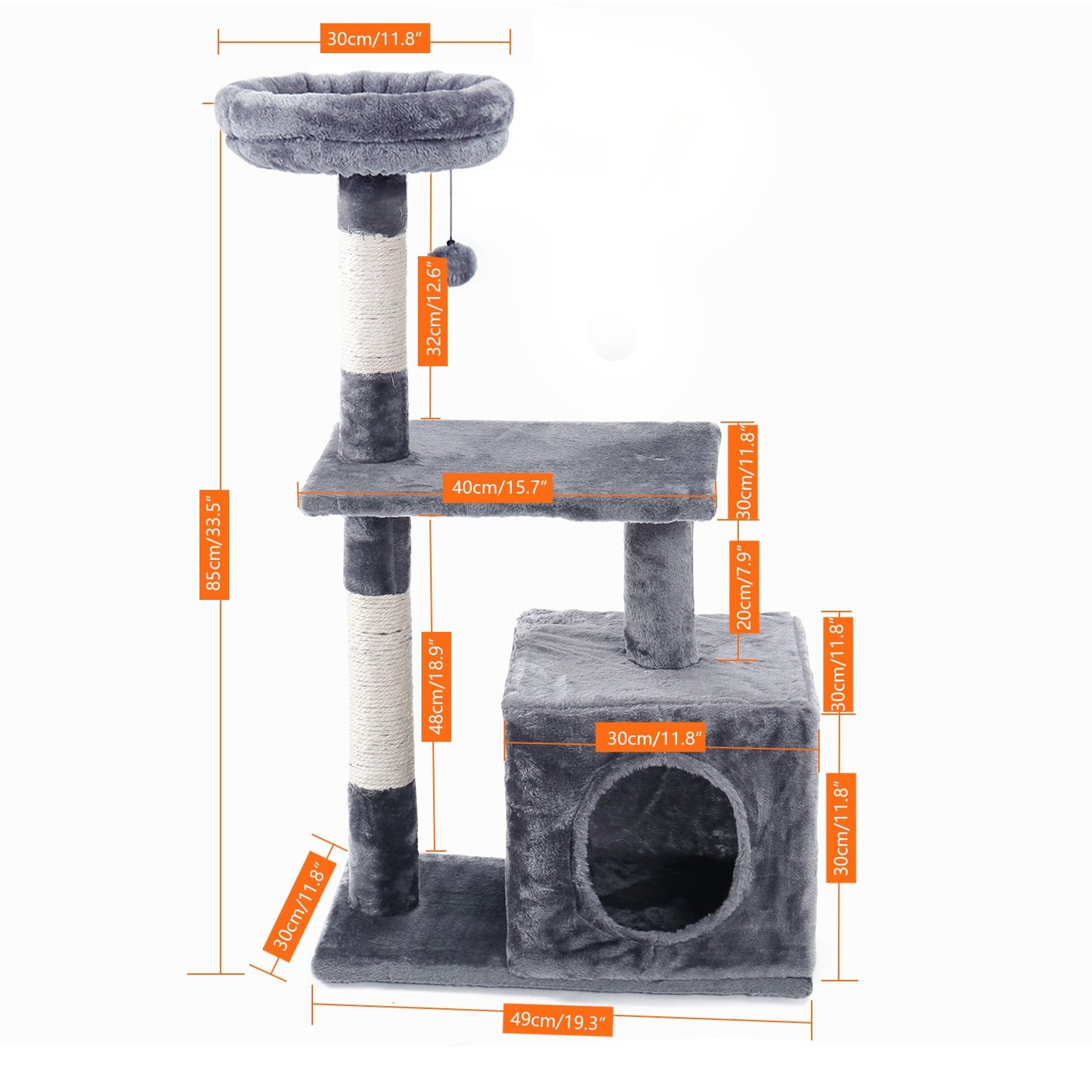 Multi Level Cat Tree Condo with Sisal Scratch Posts