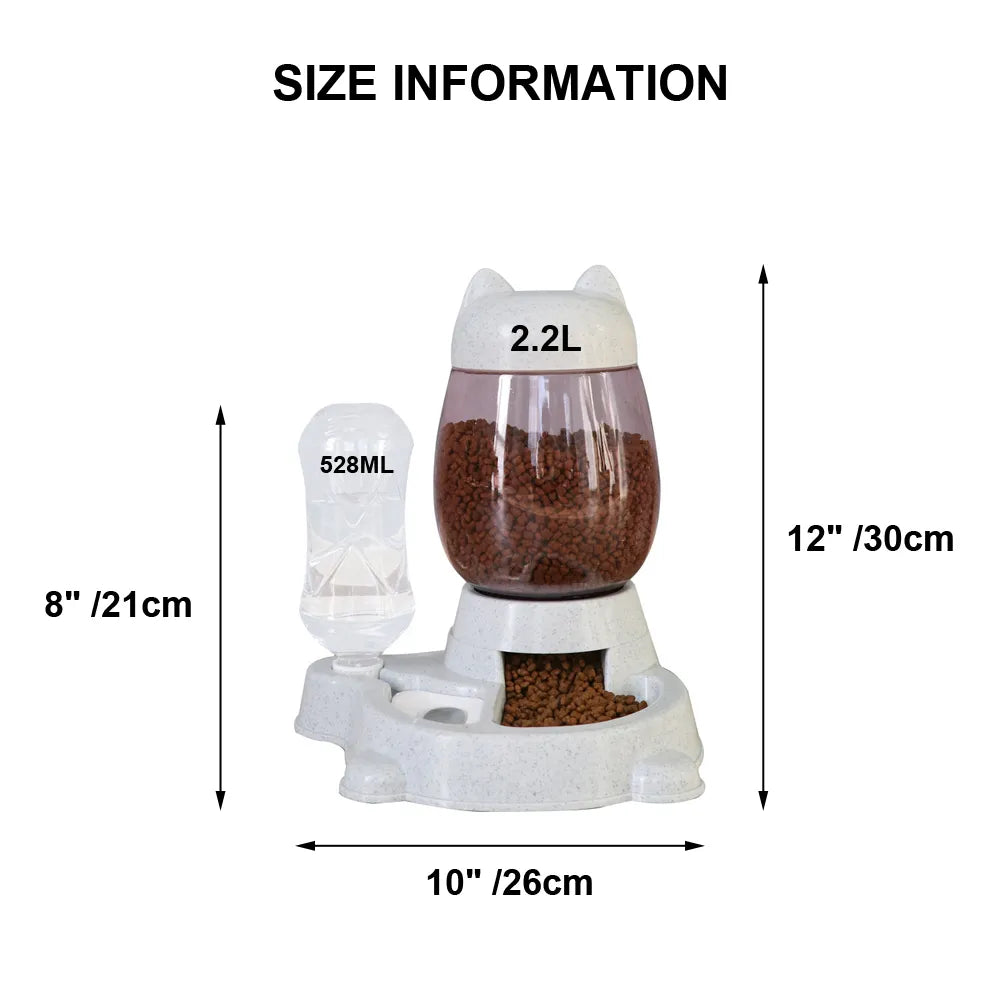 2 IN 1 Cat Water And Food Feeder Dispenser