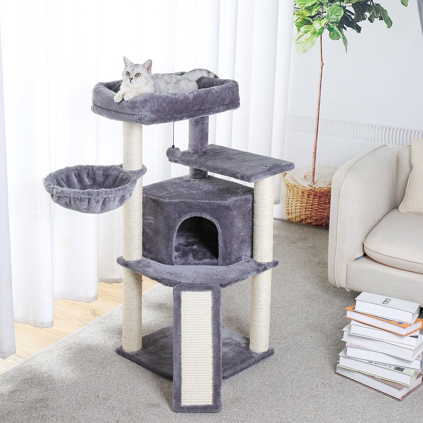 Multi Level Cat Tree Condo with Sisal Scratch Posts