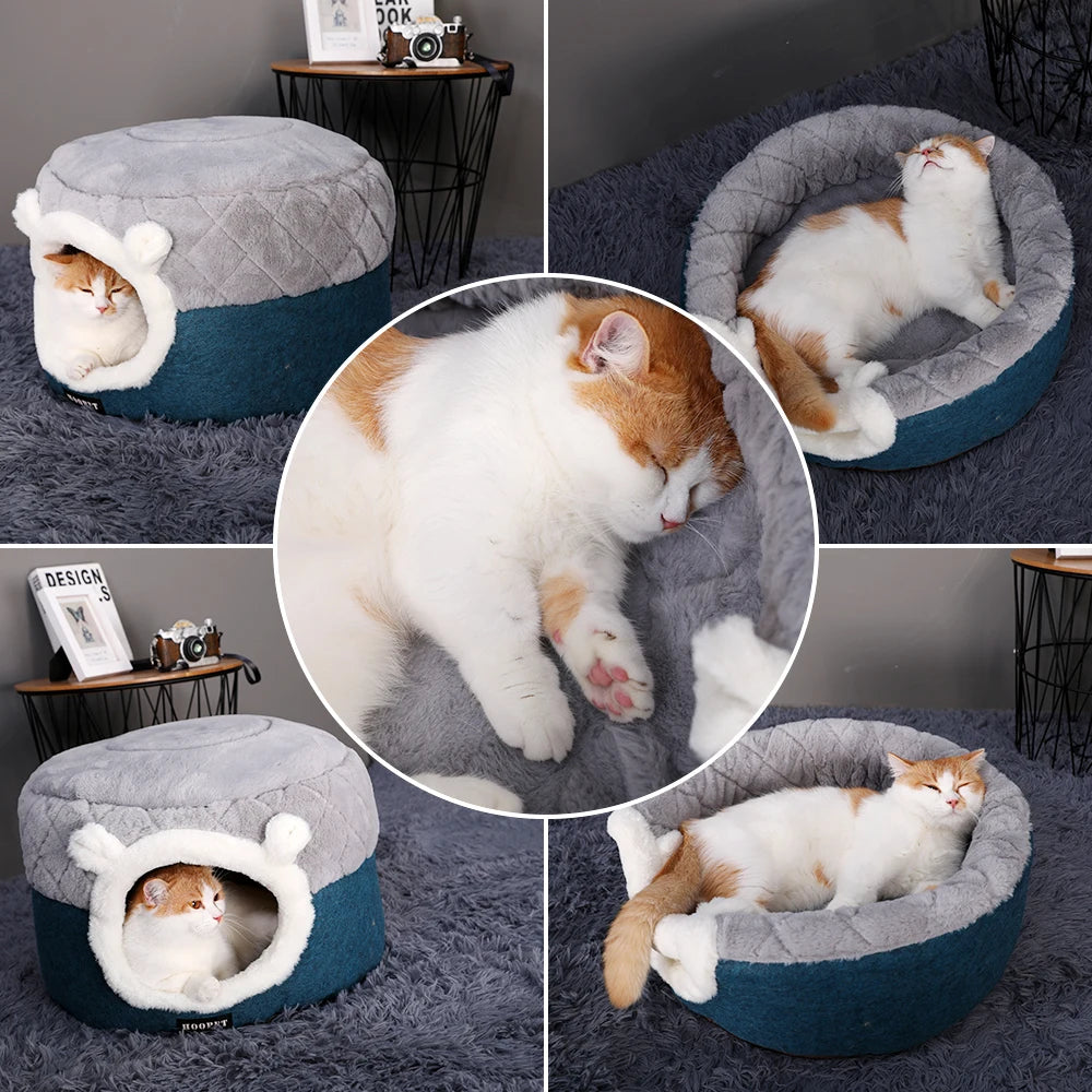 Plush Cozy Cat Bed House