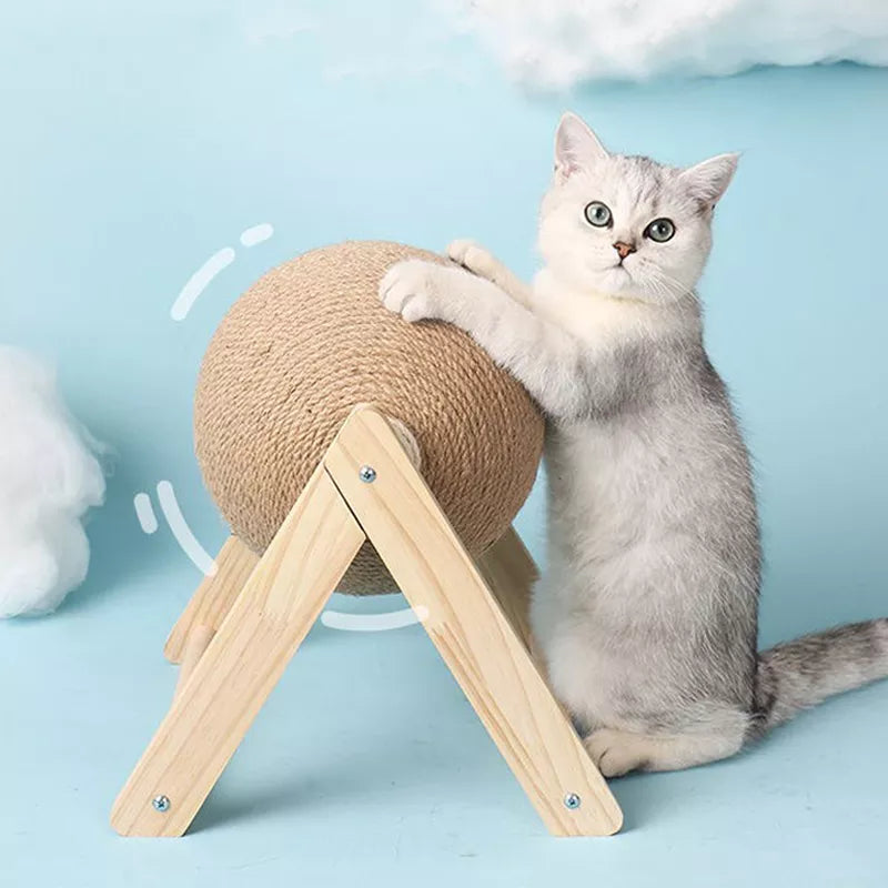 Sisal Rope Cat Scratching Ball Toy - Interactive Kitten Toy for Paw Grinding and Scratching