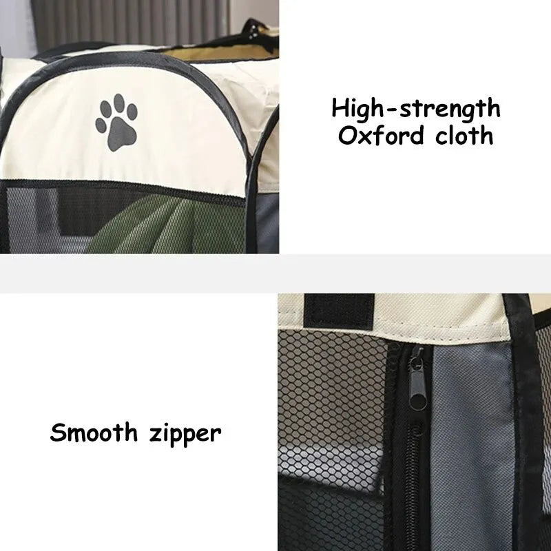 Portable Foldable Octagonal Pet Tent Kennel - Easy-to-Use Outdoor Shelter for Large Dogs and Cats