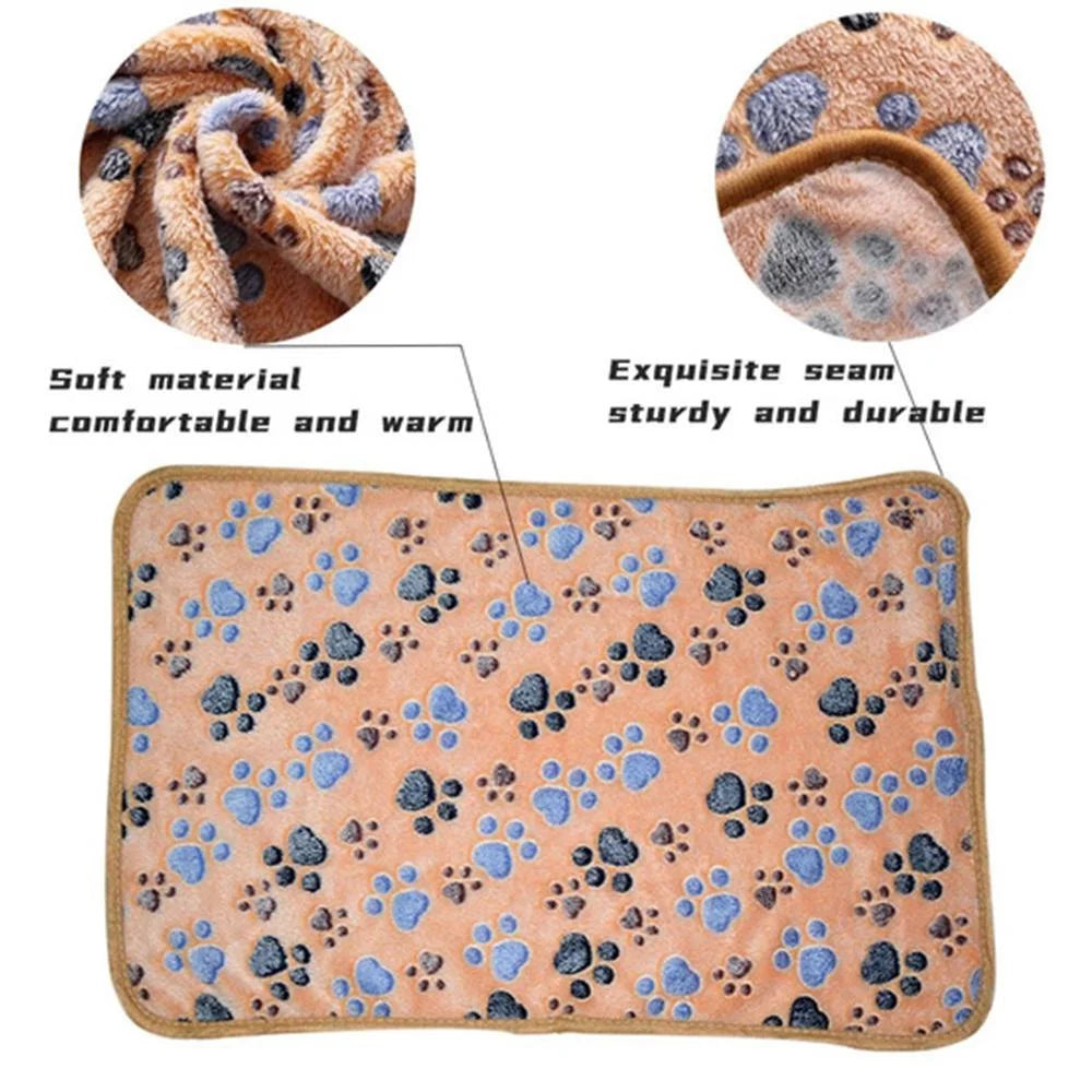 Cute Cartoon Pattern Pet Blanket - Soft, Fluffy, and High-Quality Warm Mat for Cats and Dogs