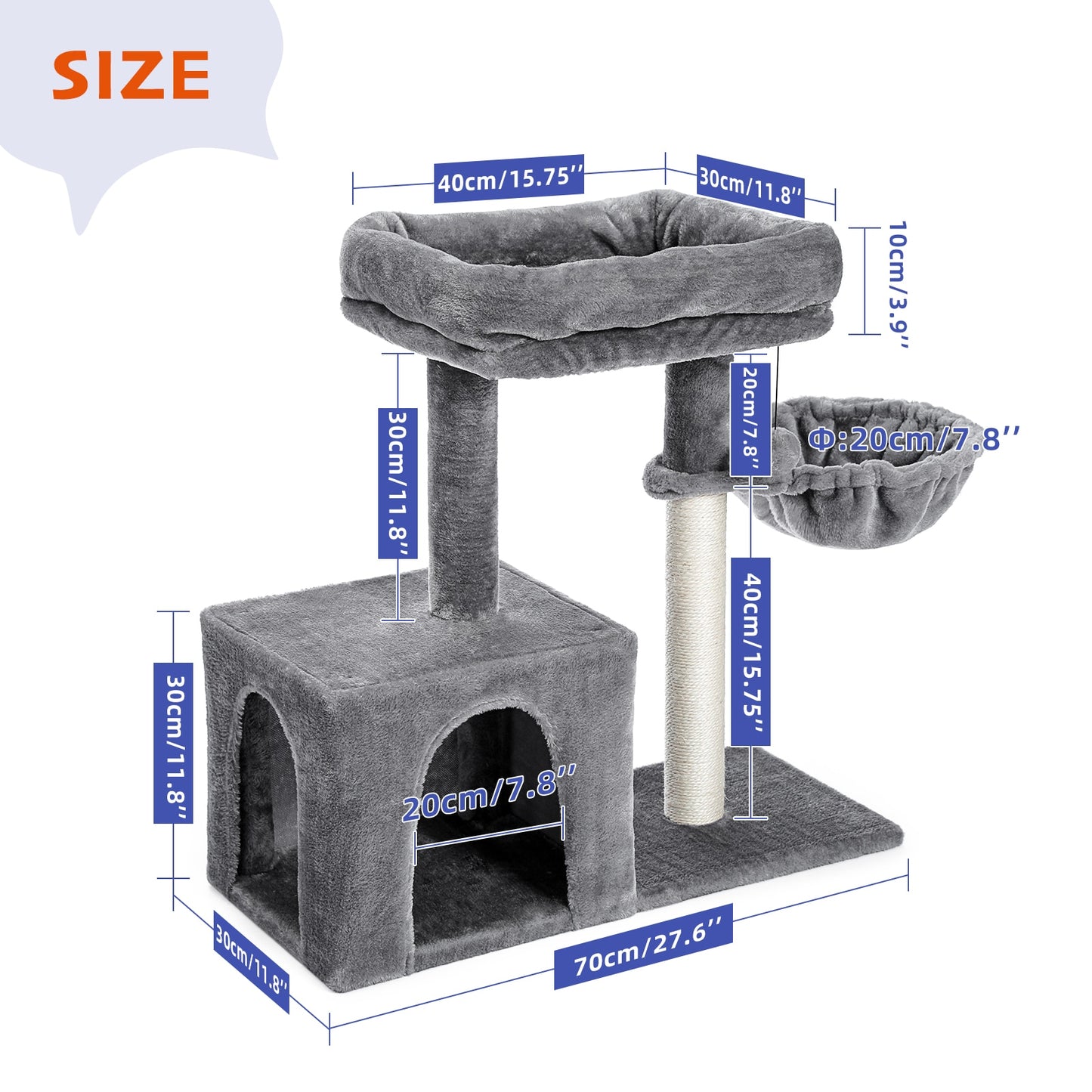 Multi Level Cat Tree Condo with Sisal Scratch Posts