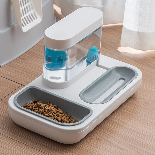 4 Style 1.5L Capacity Pet Feeder Bowls with Automatic Drinking Fountain