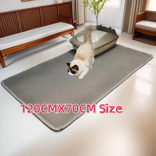 Eco-Friendly Double Layer Non-Slip Cat Litter Mat for Cat Toilet