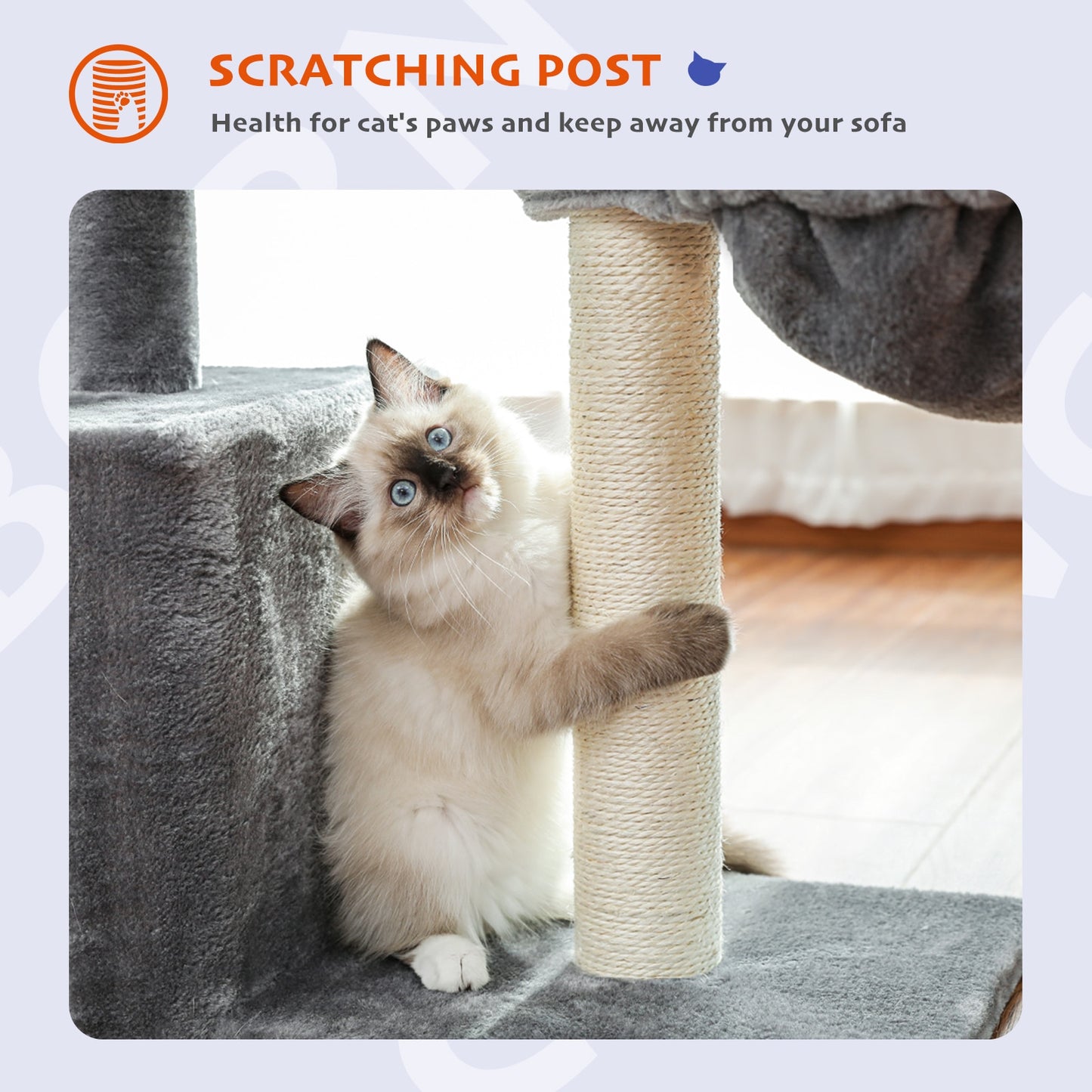 Multi Level Cat Tree Condo with Sisal Scratch Posts