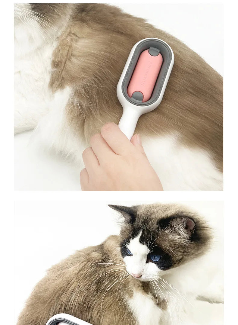 3 - in-1 Pet Grooming Brush with Water Tank - Cleaning, Massage, and Fur Remover Comb for Cats