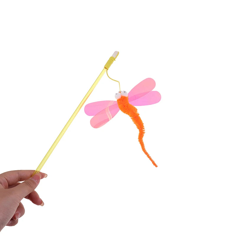 Hanging Dragonfly Cat Toy - Automatic Interactive Cat Toy with Bell, Funny Mouse Toy, and Kitten Play Stick