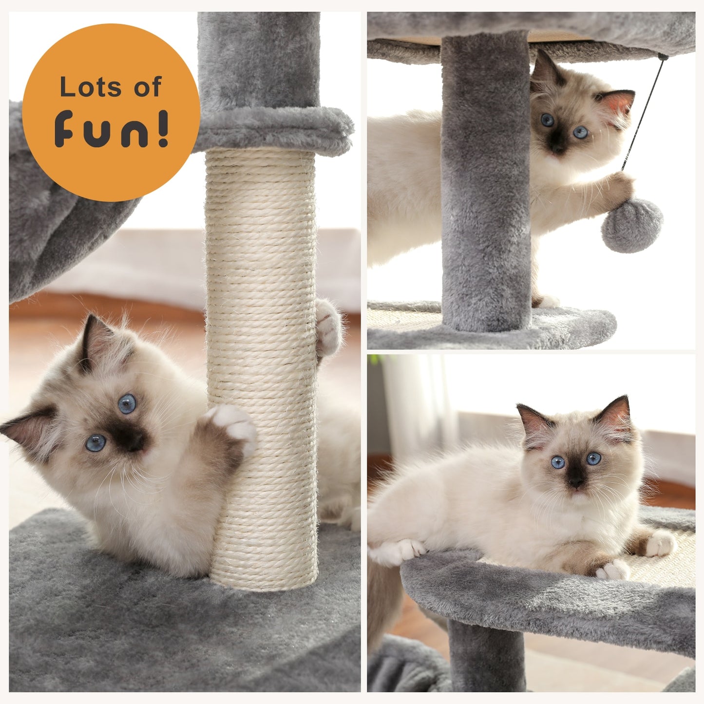 Multi Level Cat Tree Condo with Sisal Scratch Posts