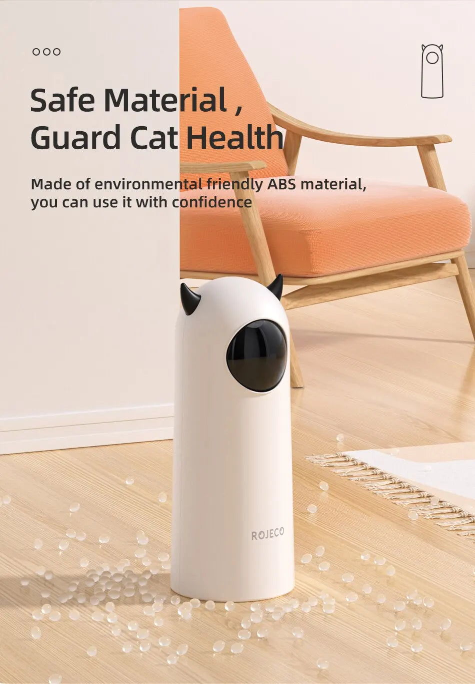 ROJECO Smart Teasing Cat Toy - Automatic LED Laser Interactive Pet Toy for Indoor Cats