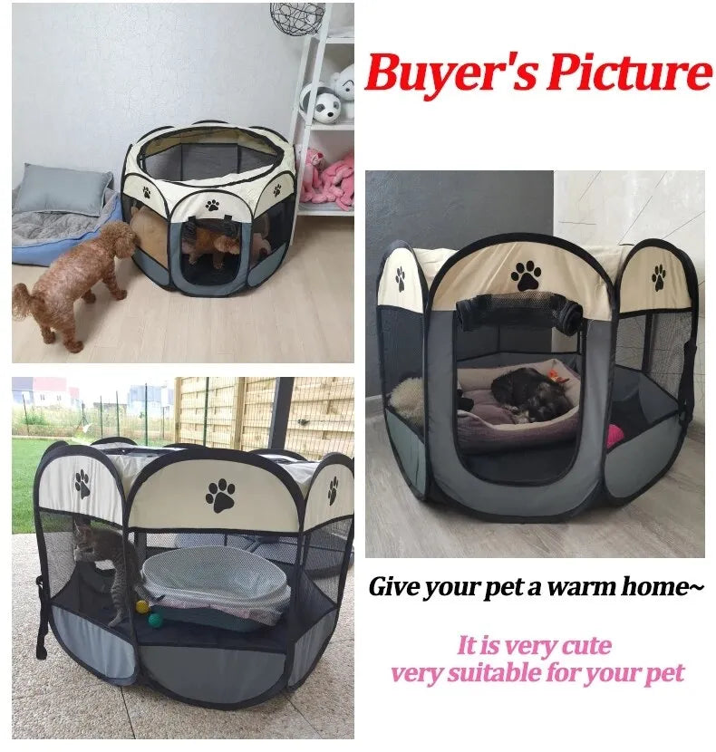 Portable Foldable Octagonal Pet Tent Kennel - Easy-to-Use Outdoor Shelter for Large Dogs and Cats