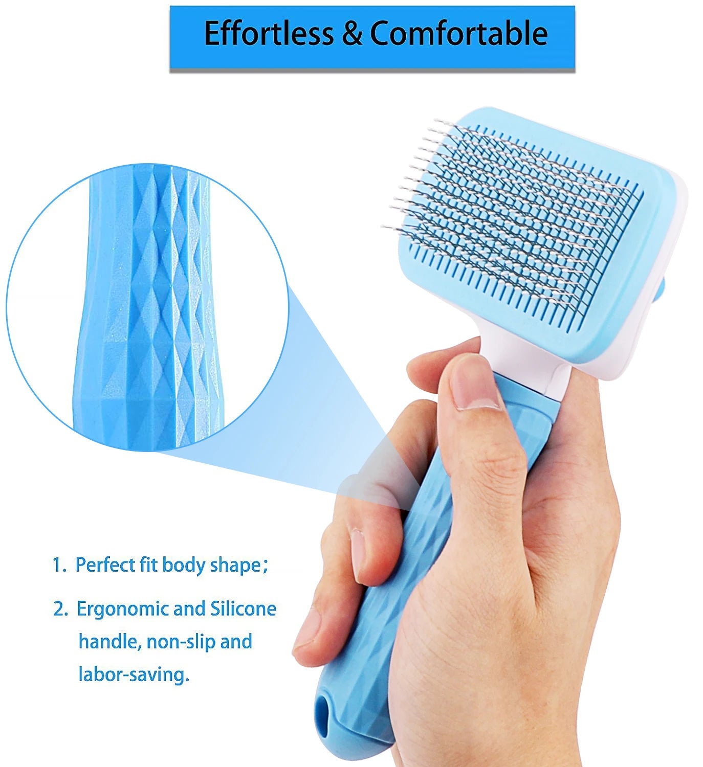 Pet Grooming Comb: Effective Dog and Cat Hair Remover Brush for Long-Haired Pets