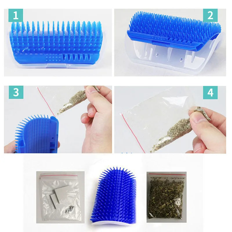 Self Grooming Comb Brush With Catnip Corner