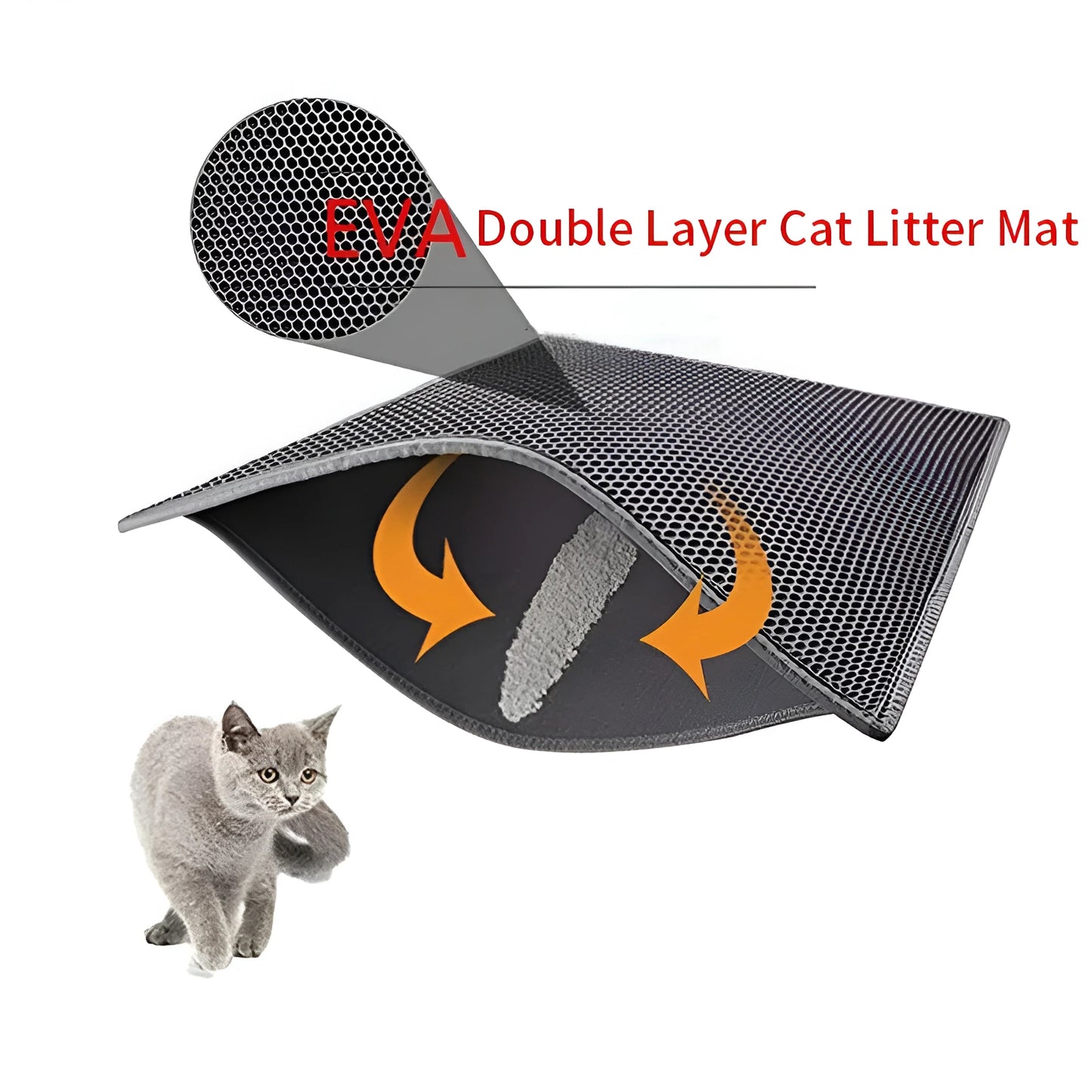 Eco-Friendly Double Layer Non-Slip Cat Litter Mat for Cat Toilet