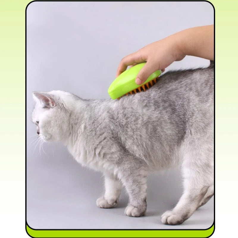 Electric Spray Water Cat Grooming Brush with Soft Silicone Bristles