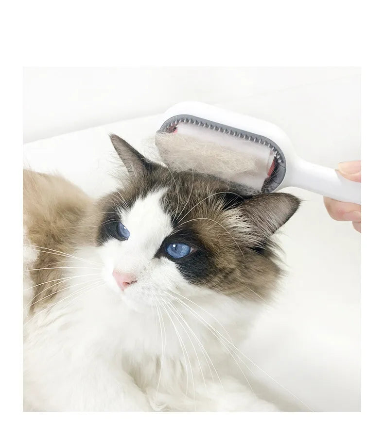 3 - in-1 Pet Grooming Brush with Water Tank - Cleaning, Massage, and Fur Remover Comb for Cats