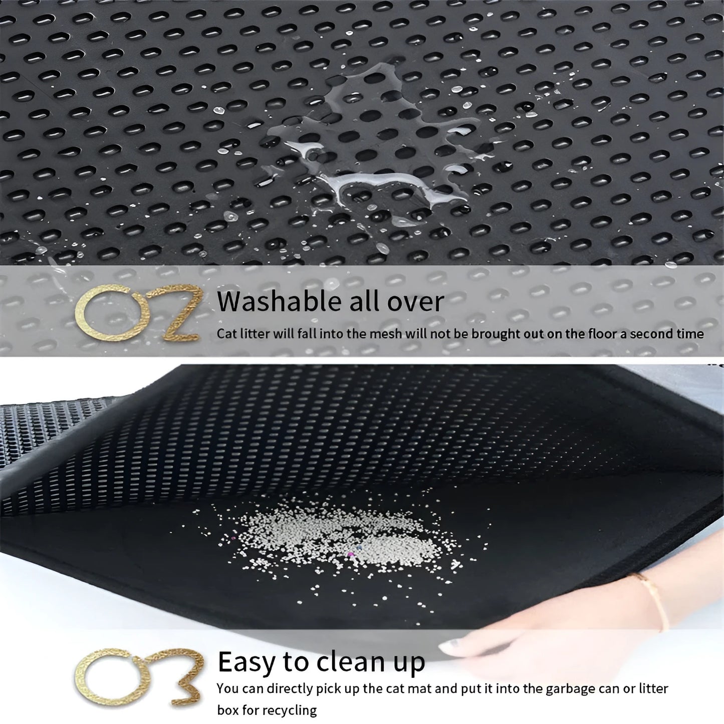 Eco-Friendly Double Layer Non-Slip Cat Litter Mat for Cat Toilet