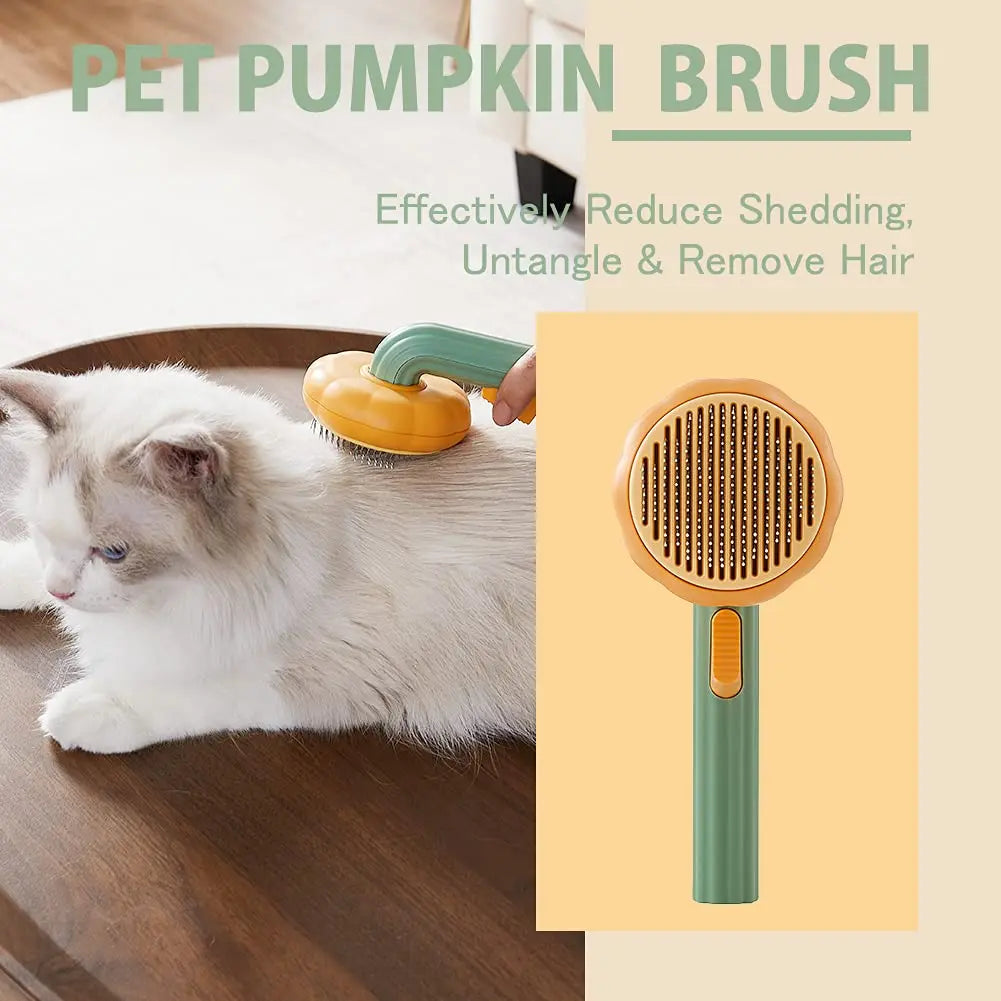 Pumpkin Pet Brush - Self-Cleaning Slicker Brush for Dogs and Cats