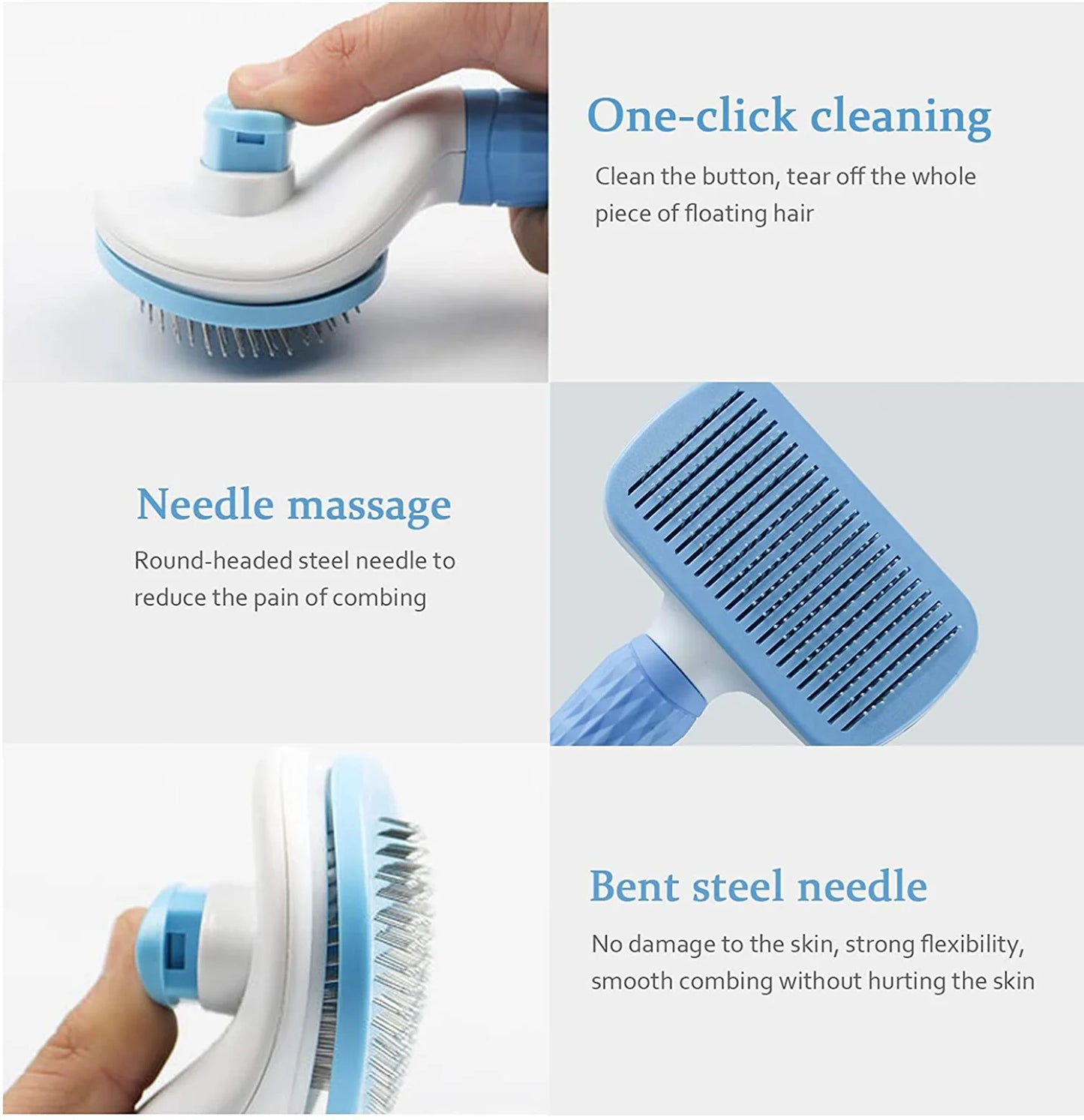 Pet Grooming Comb: Effective Dog and Cat Hair Remover Brush for Long-Haired Pets