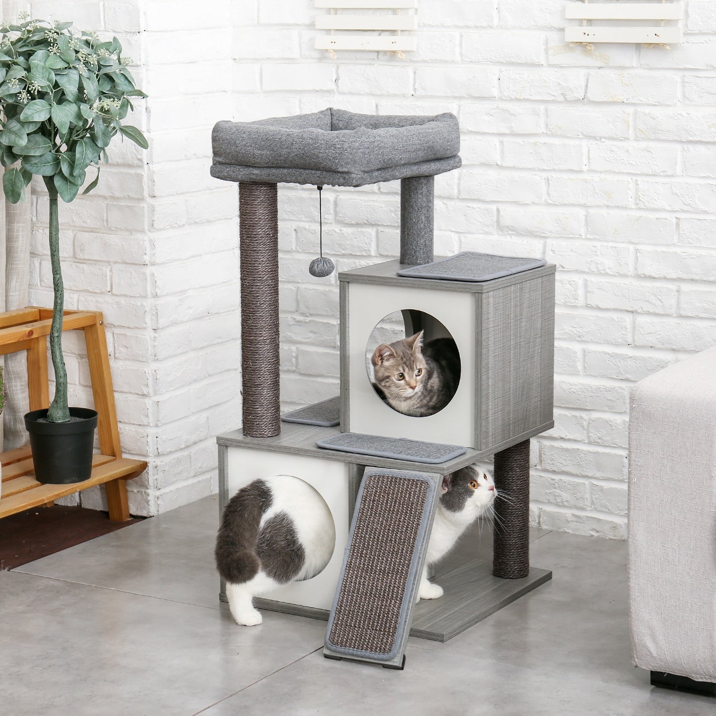 Multi Level Cat Tree Condo with Sisal Scratch Posts